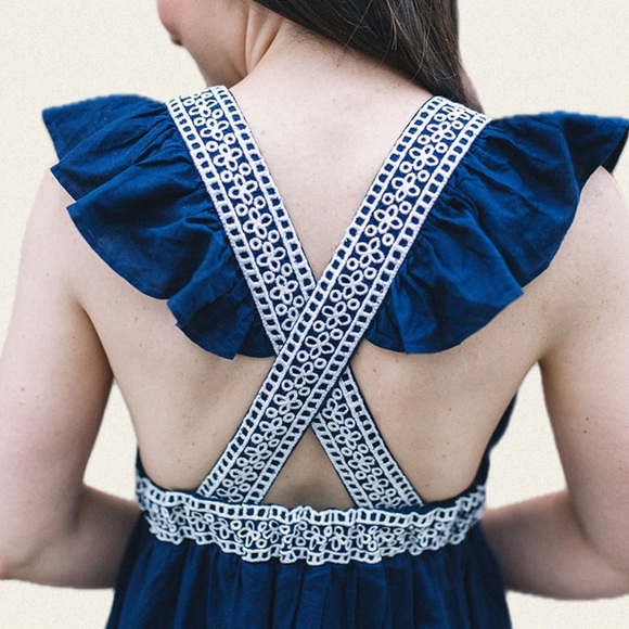 J. Crew Ruffle Deep V-Neck Beach Dress - Picture 5 of 9